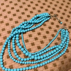 Turquoise shiny beads.Beautiful